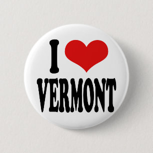 I Love Vermont 6 Cm Round Badge