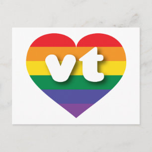 I Love Vermont Rainbow Heart Postcard