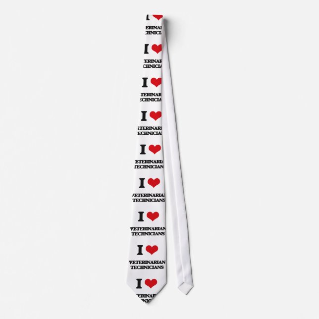 I love Veterinarian Technicians Tie (Front)