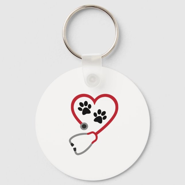 I love Veterinary Medicine Key Ring (Front)