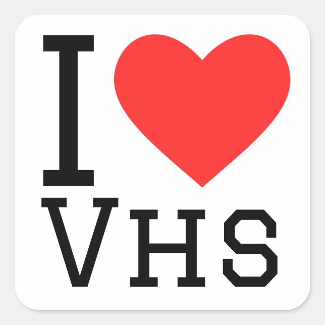 I love vhs square sticker (Front)