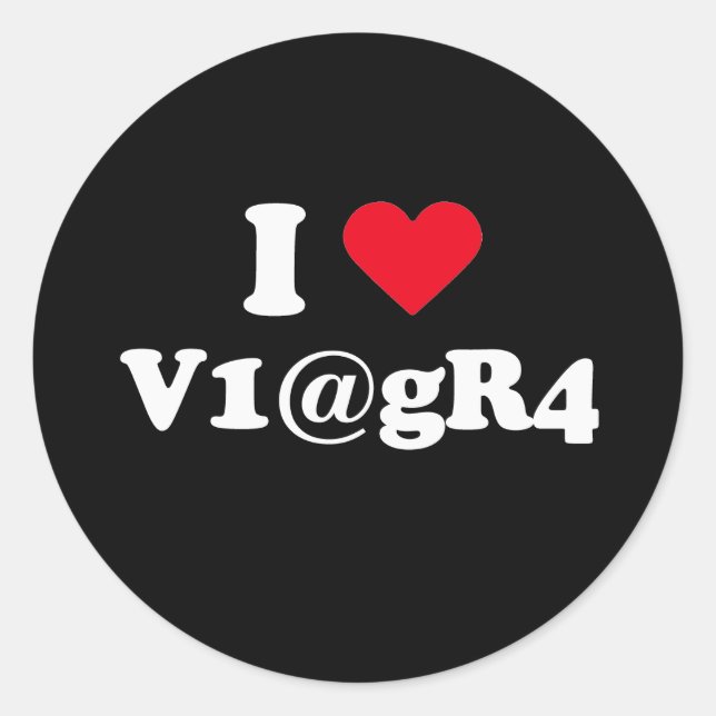I love viagra classic round sticker (Front)