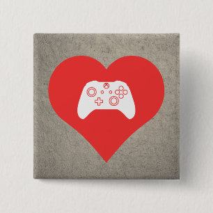 I Love Video Game Controls Cool Symbol 15 Cm Square Badge