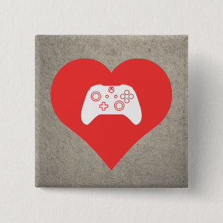 I Love Video Game Controls Cool Symbol 15 Cm Square Badge