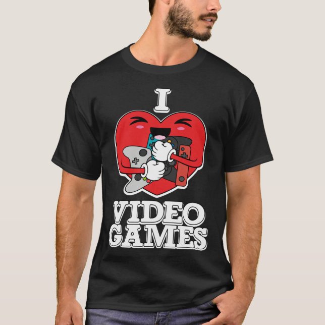 I Love Video Games Gamer Girl Or Boy Teen Gaming   T-Shirt (Front)
