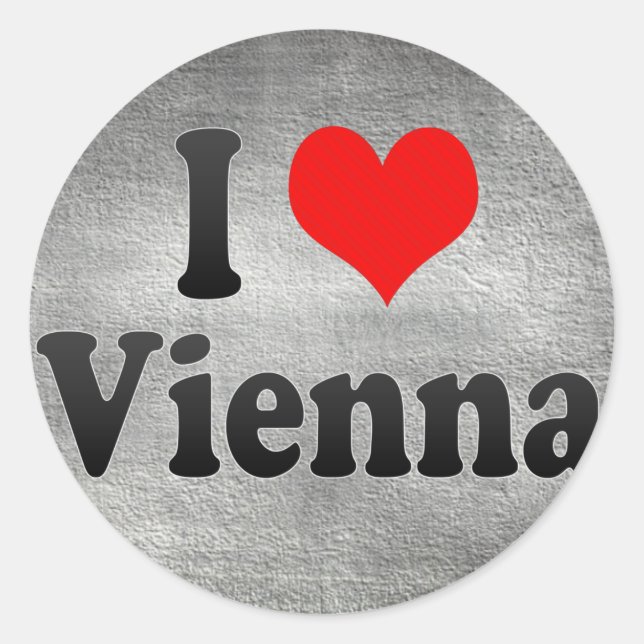 I Love Vienna, Austria Classic Round Sticker (Front)