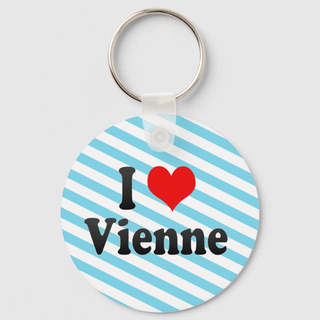 I Love Vienne, France Key Ring (Front)