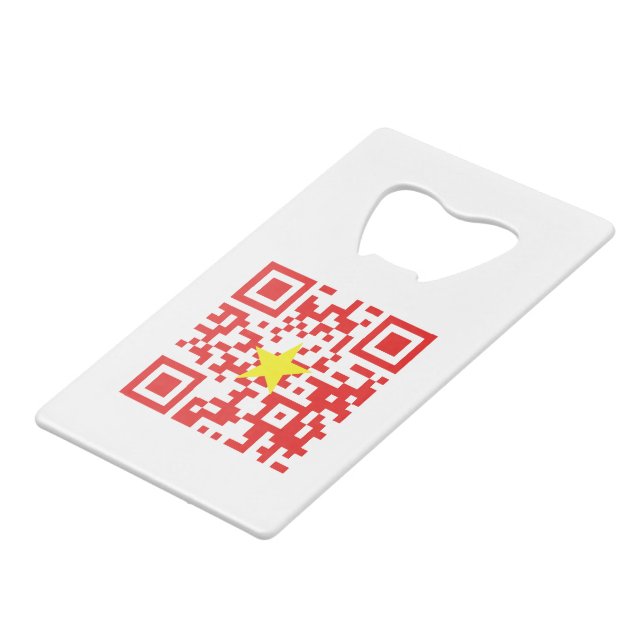 I Love Vietnam (Tôi Yêu Việt Nam) Flag QR Code (Front Angled)
