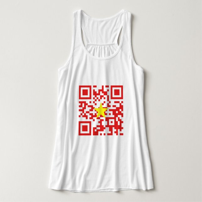 I Love Vietnam (Tôi Yêu Việt Nam) Flag QR Code Singlet (Design Front)