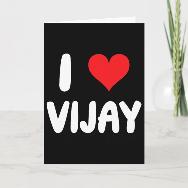 I Love Vijay - Heart  Card (Front)