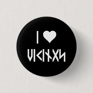 I Love Vikings Button