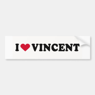 I LOVE VINCENT BUMPER STICKER