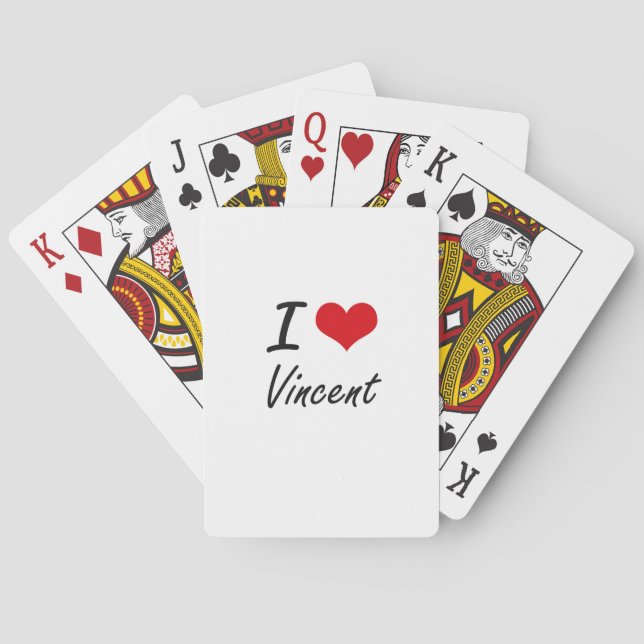 I Love Vincent Playing Cards (Back)