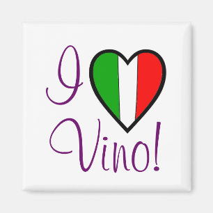 I Love Vino-Italian Flag Magnet