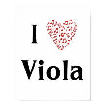 I Love Viola Alto Clef Red Heart of Music Notes