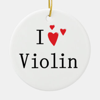 I Love Violin Ceramic Tree Decoration