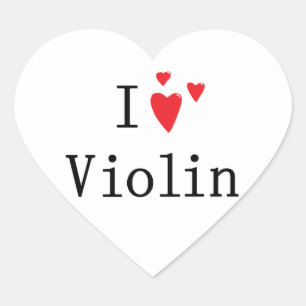 I Love Violin Heart Sticker