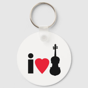 I Love Violin Key Ring