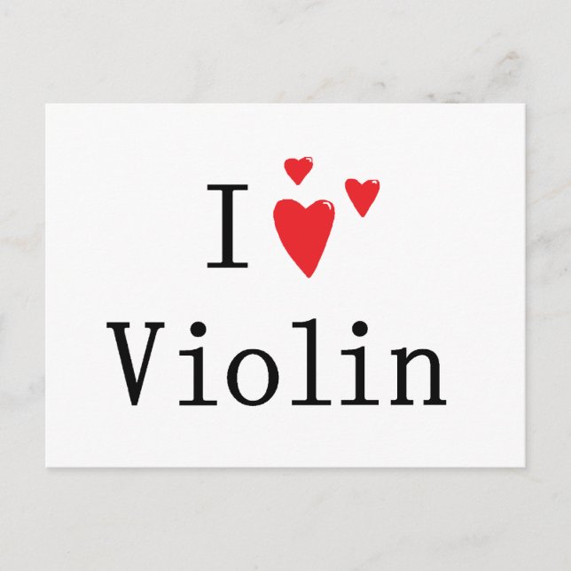 I Love Violin Postcard (Front)