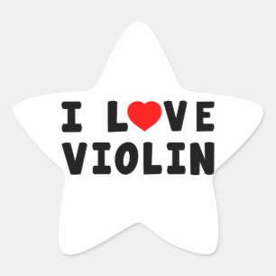 I Love Violin Star Sticker