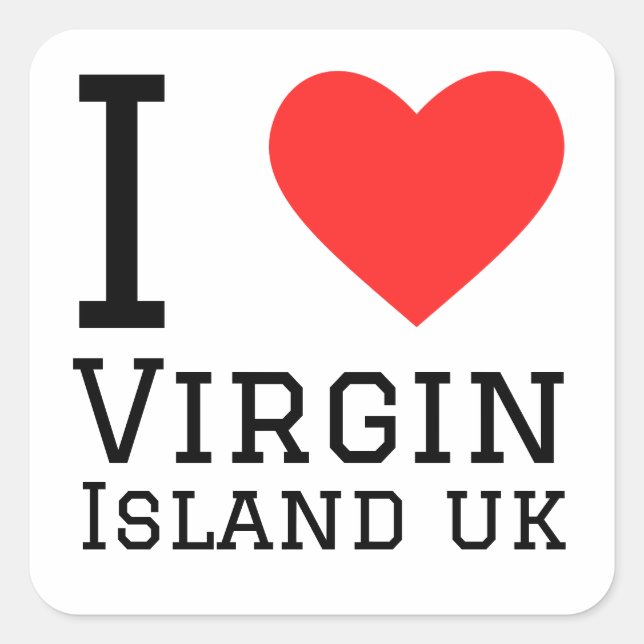 I love Virgin Islands uk Square Sticker (Front)