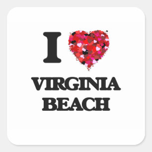 I love Virginia Beach Virginia Square Sticker