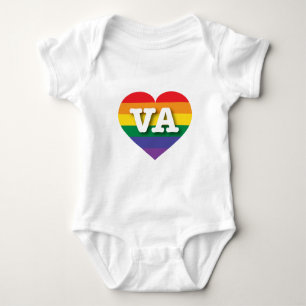 I Love Virginia Rainbow Heart Baby Bodysuit