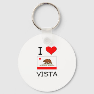 I Love VISTA California Key Ring