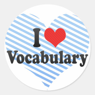 I Love Vocabulary Classic Round Sticker
