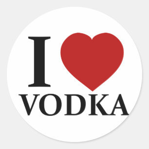 I Love Vodka Classic Round Sticker