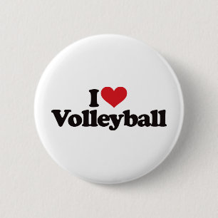 I Love Volleyball 6 Cm Round Badge