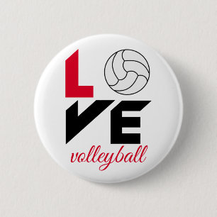I Love volleyball 6 Cm Round Badge