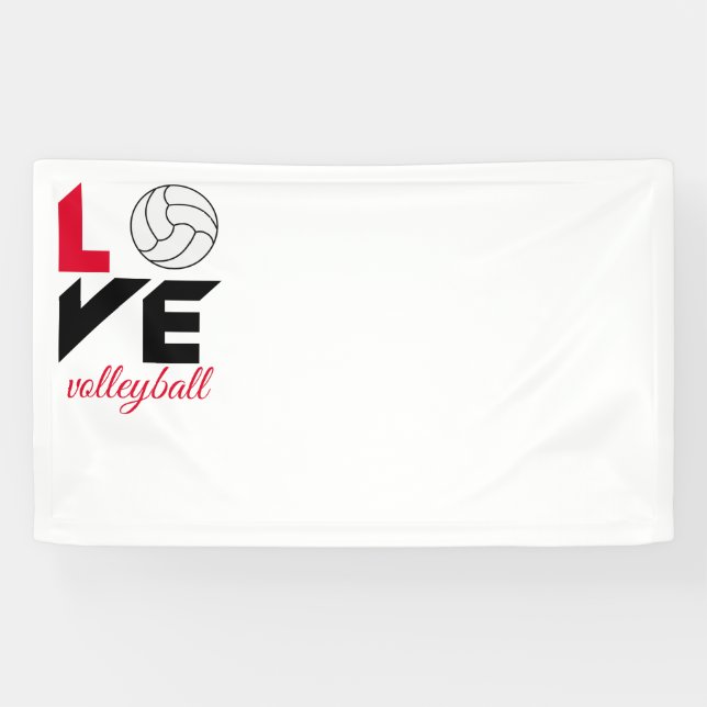 I Love volleyball Banner (Horizontal)
