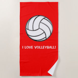 I Love Volleyball! Beach Towel