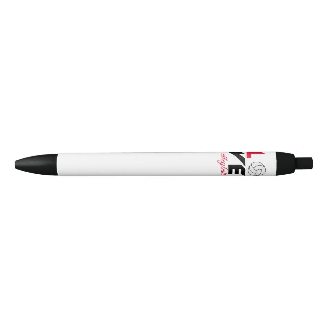 I Love volleyball Black Ink Pen (Front)