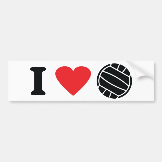 I love volleyball bumper sticker (Front)
