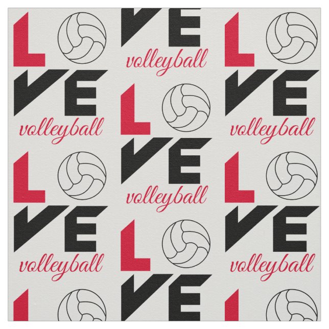I Love volleyball Fabric (Swatch)