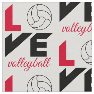 I Love volleyball Fabric