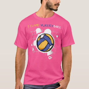 I Love Volleyball Funny Cute Volleyball Player Gif T-Shirt