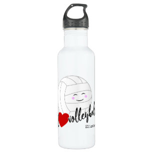 I love volleyball happy kawaii girls' volleyball 710 ml water bottle
