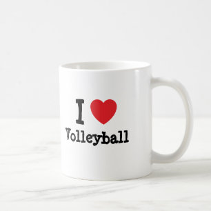 I love Volleyball heart custom personalised Coffee Mug