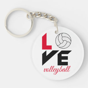 I Love volleyball Key Ring