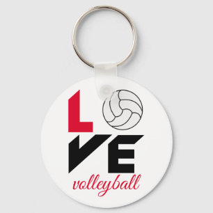 I Love volleyball Key Ring