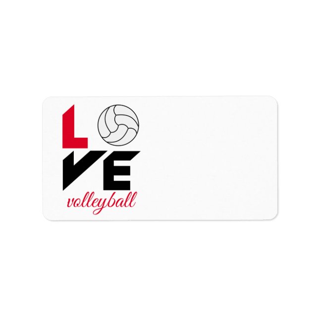I Love volleyball Label (Front)