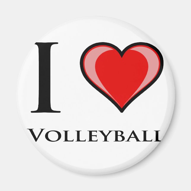 I Love Volleyball Magnet (Front)