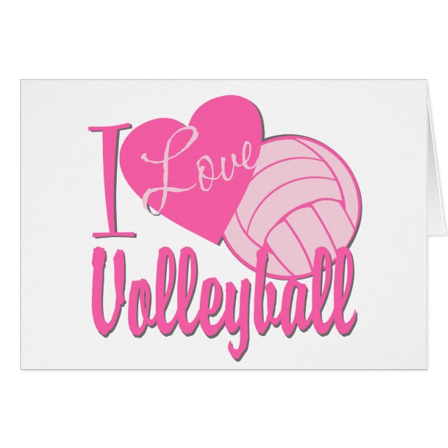 I Love Volleyball Pink (Front Horizontal)