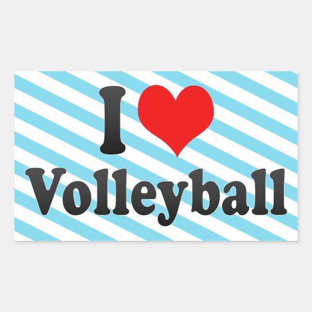 I love Volleyball Rectangular Sticker (Front)