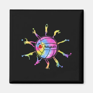 I Love Volleyball Sport Tie Dey Volleyball Fans Te Magnet