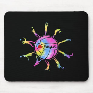 I Love Volleyball Sport Tie Dey Volleyball Fans Te Mouse Pad