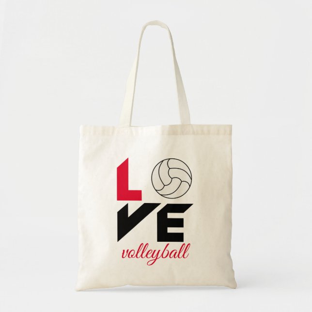 I Love volleyball Tote Bag (Front)